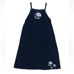 Quacker Factory Vintage Embroidered Flower Jumper Dress Sz 10